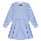 Girls Blue Logo Dress, 1, hi-res