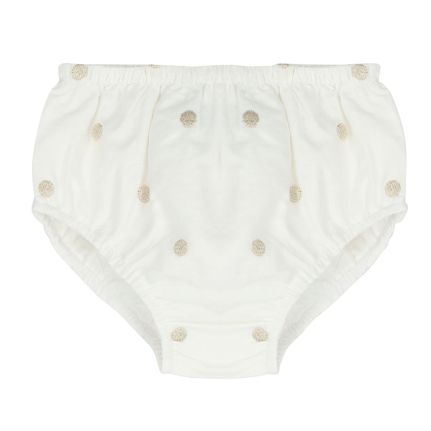 Younger Girls Ivory & Gold Spot Dress, 1, hi-res image number null