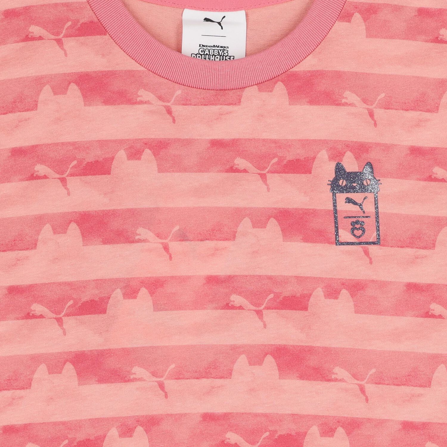 Girls Pink Striped Dollhouse T-Shirt, 1, hi-res