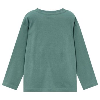 Boys Green Headphone Long Sleeve Top