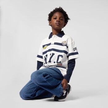 Boys Ivory Logo Polo Shirt