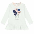 Younger Girls Ivory Balloon Long Sleeve Top, 1, hi-res