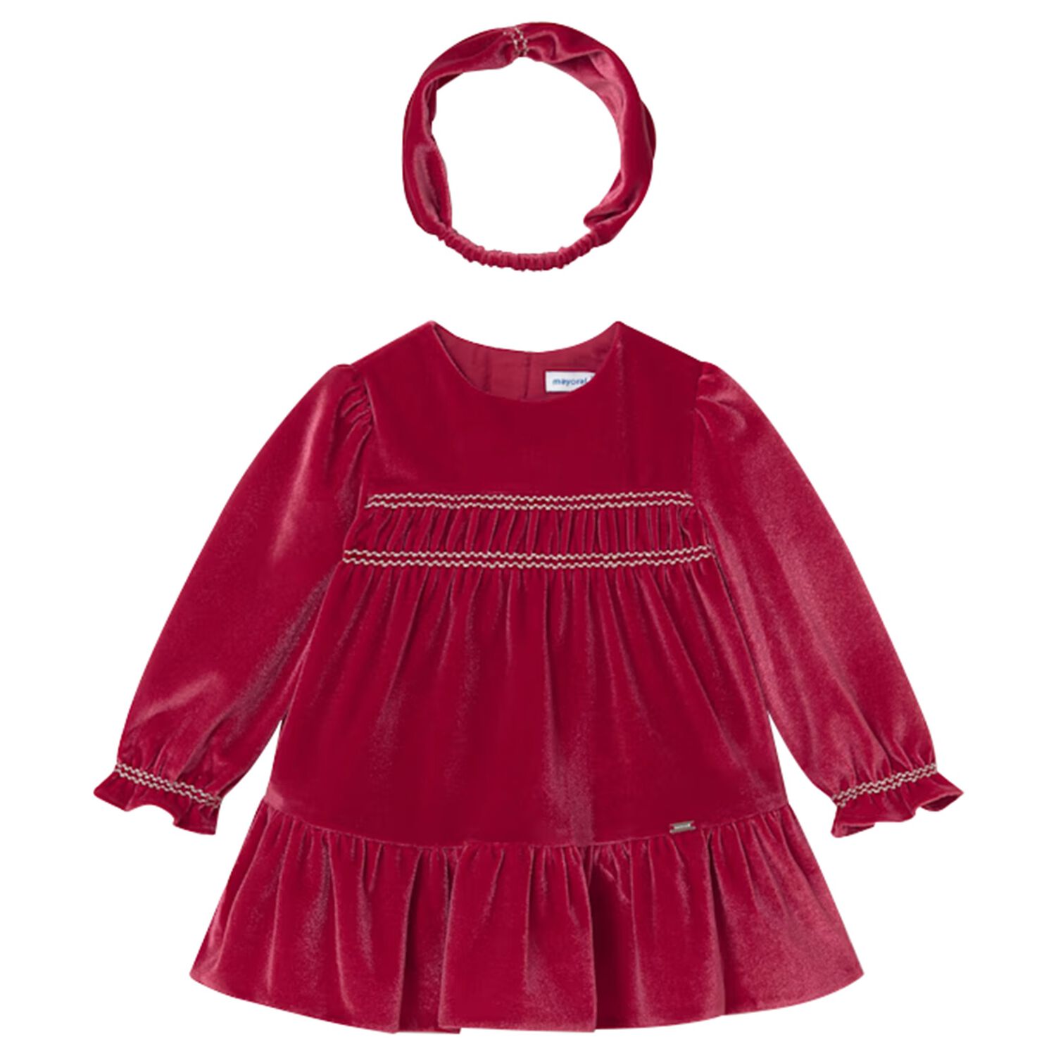 مجموعة فستان أحمر للفتيات الصغيرات, 3, hi-res image number null