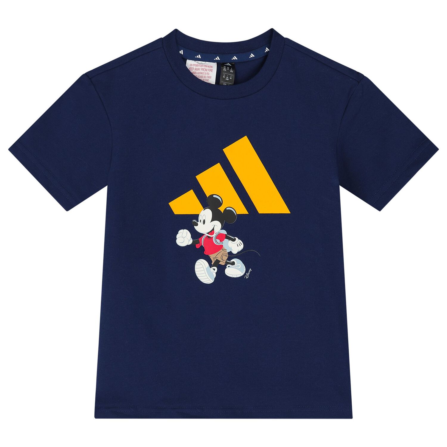 طقم شورت اولاد ديزنى بالشعار باللون الازرق, 1, hi-res