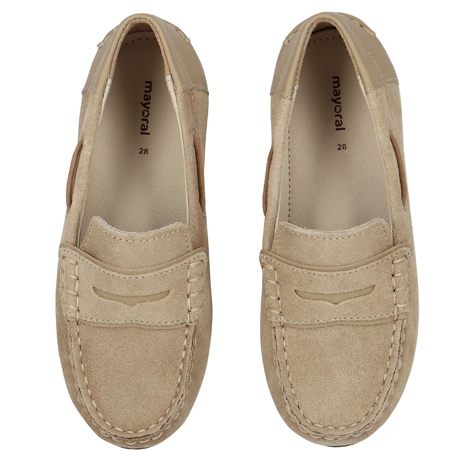 Boys Beige Suede & Leather Loafers, 1, hi-res image number null