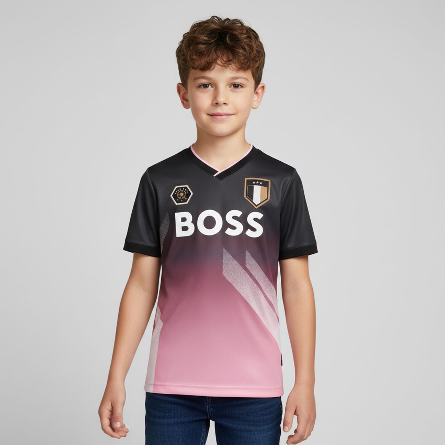 Boys Black & Pink Logo T-Shirt, 1, hi-res