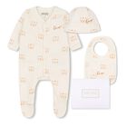 Ivory & Beige Tiger Logo Babygrow Gift Set, 1, hi-res