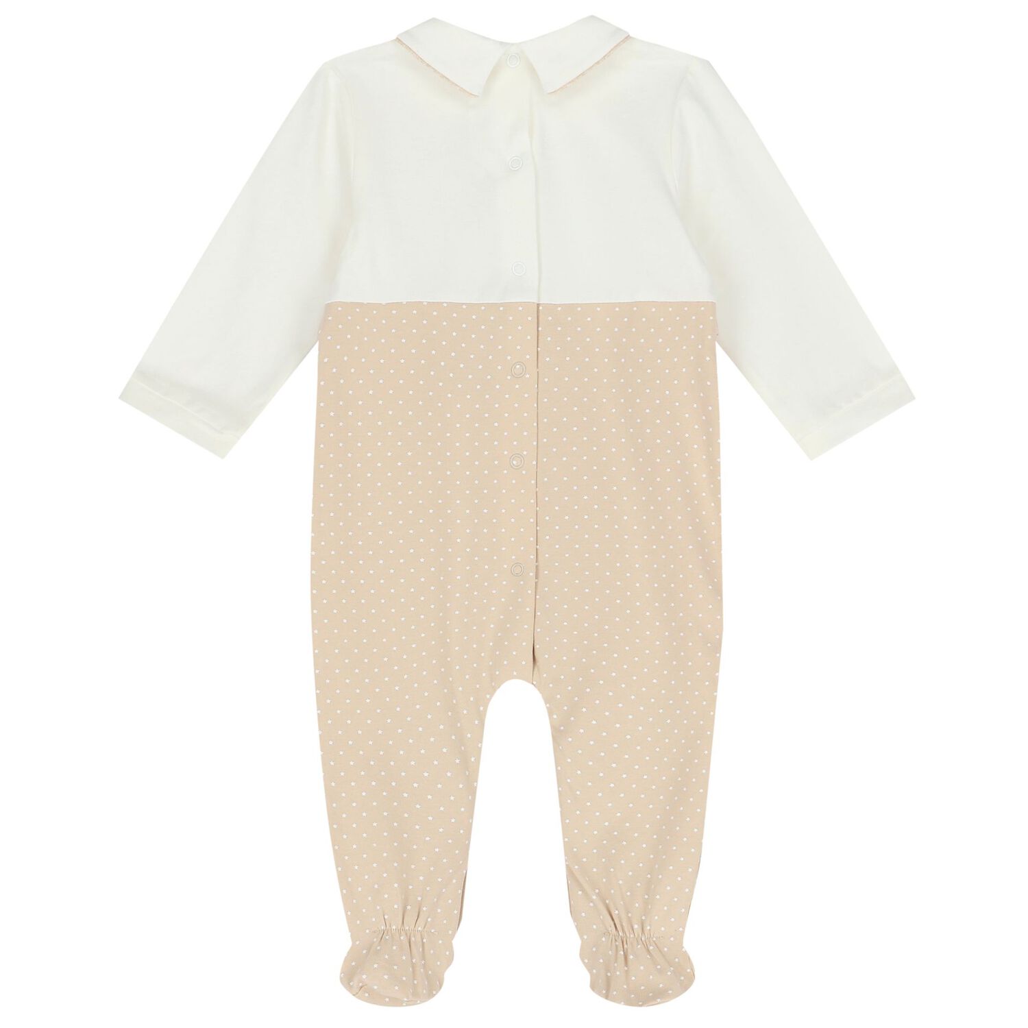 Baby Boys White & Beige Babygrows ( 2-Pack ), 2, hi-res