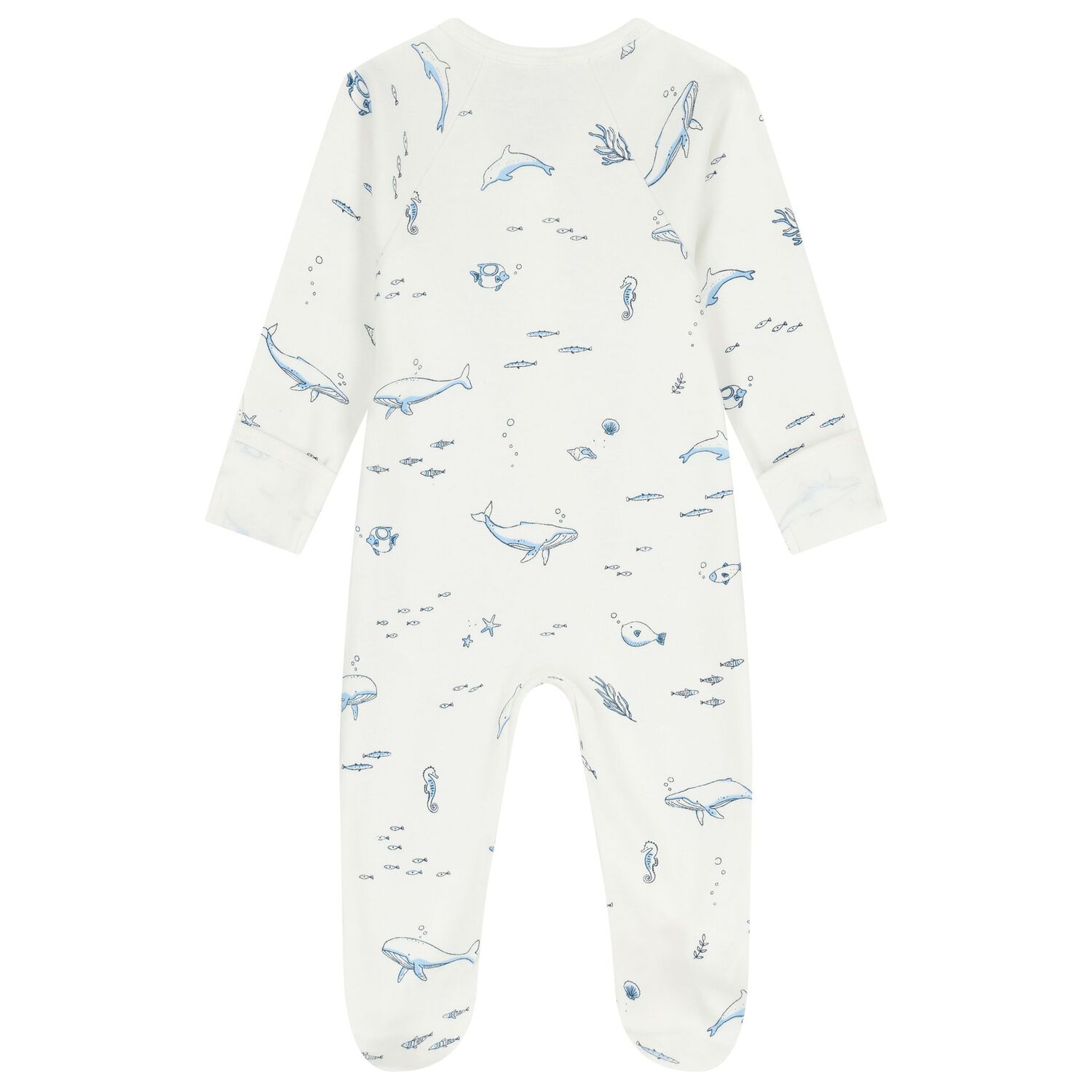 Baby Boys White & Navy Blue Babygrows ( 2 Pack ), 7, hi-res image number null
