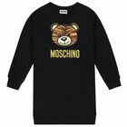 فستان بناتي بالشعار باللون الاسود, 2, hi-res