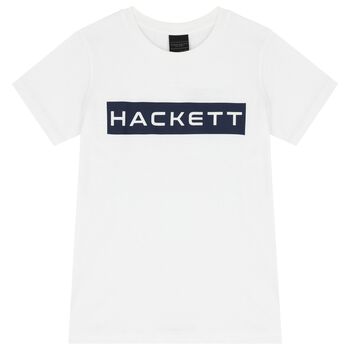 Hackett London تيشيرت أولاد بالشعار باللون الأبيض, 2 تيشيرت أولاد بالشعار باللون الأبيض