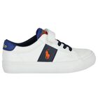 Younger Boys White Logo Trainers, 1, hi-res
