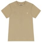 تيشيرت اولاد بالشعار باللون البيج, 1, hi-res