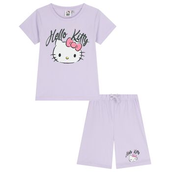 Girls Purple Hello Kitty Shorts Set