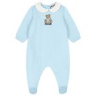 Blue & White Teddy Bear Logo Babygrow Gift Set, 3, hi-res