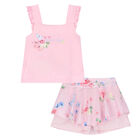Girls Pink Floral Shorts Set, 1, hi-res