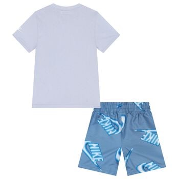 Boys Blue Logo Shorts Set