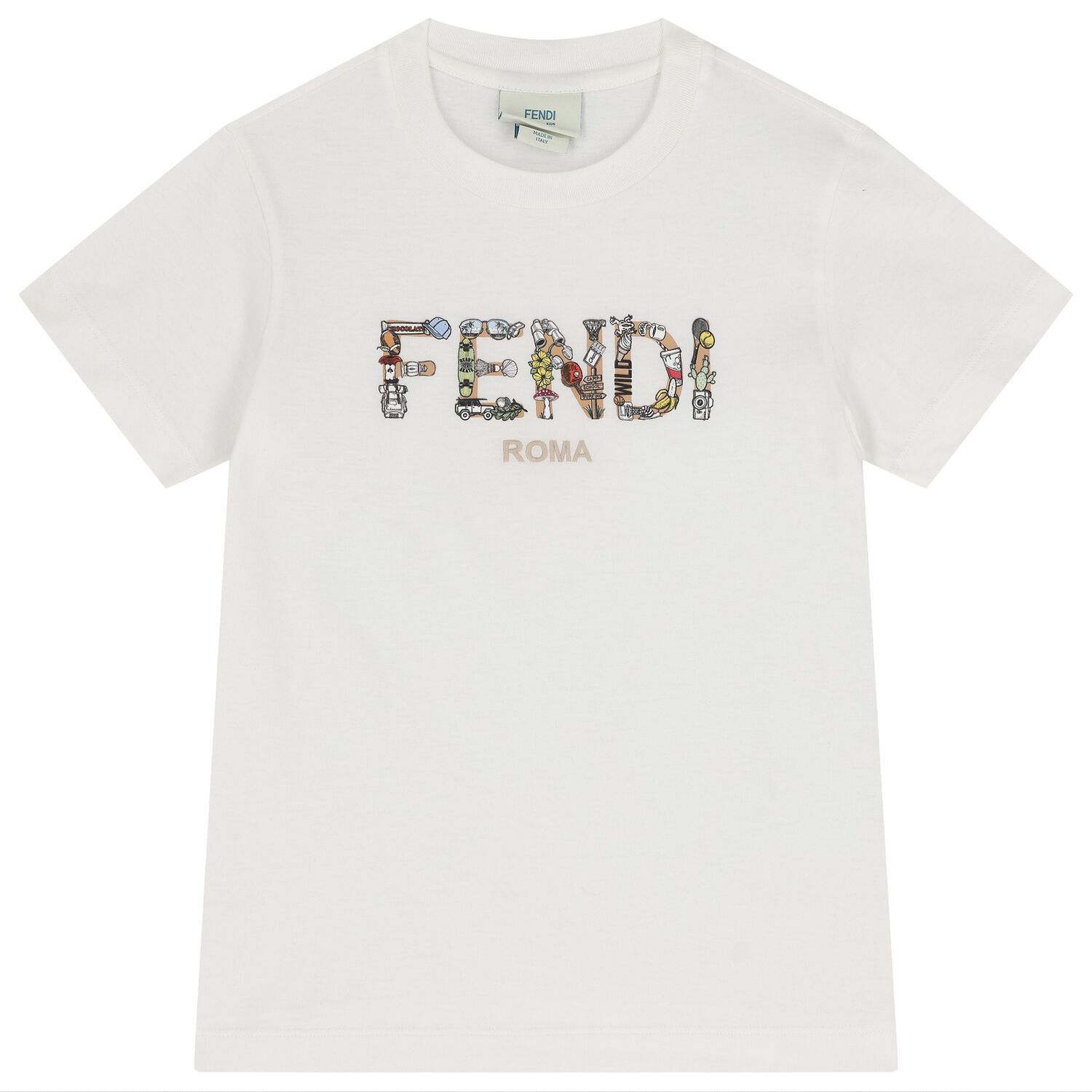 تي شيرت أبيض بشعار للأولاد, 1, hi-res