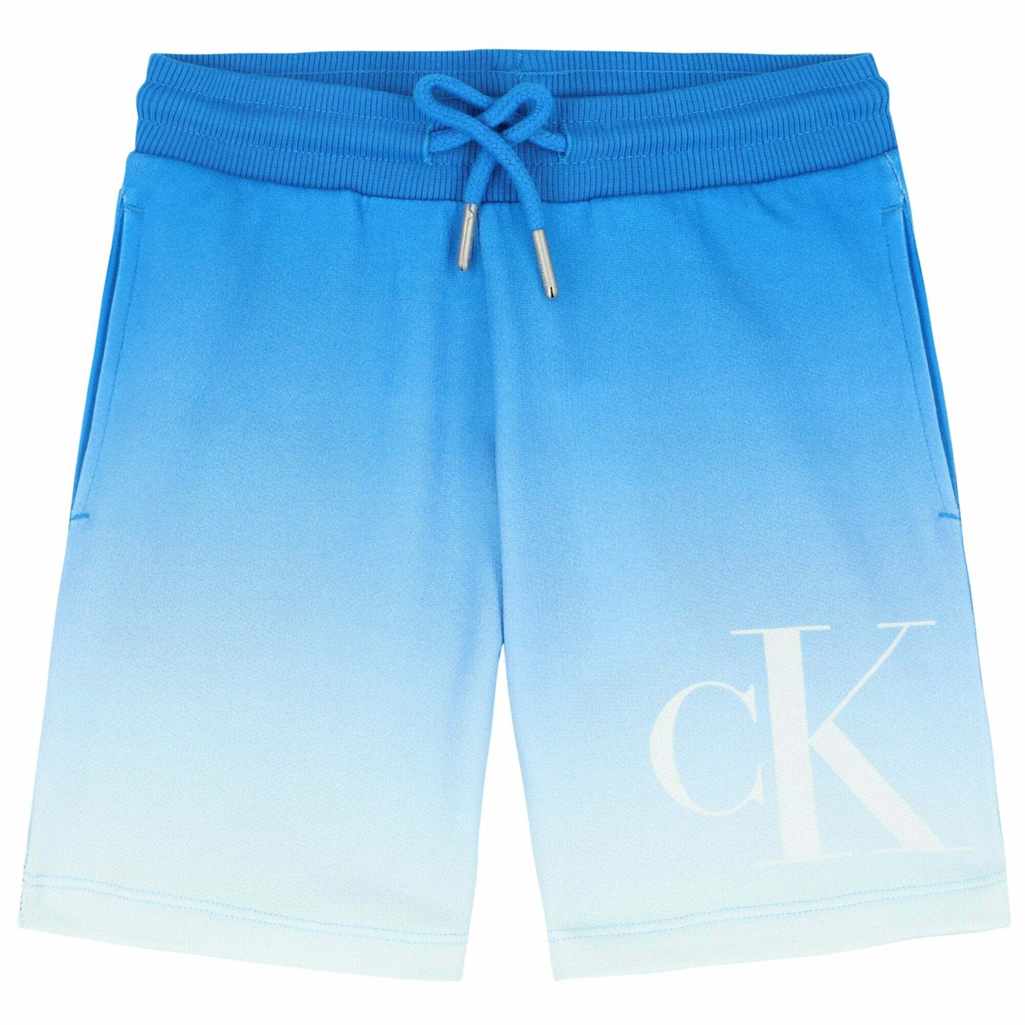 Calvin Klein Boys Blue White Logo Shorts Junior Couture UAE