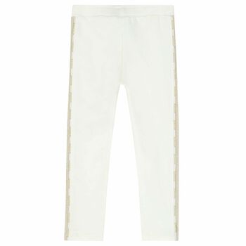 Girls Ivory Logo Leggings