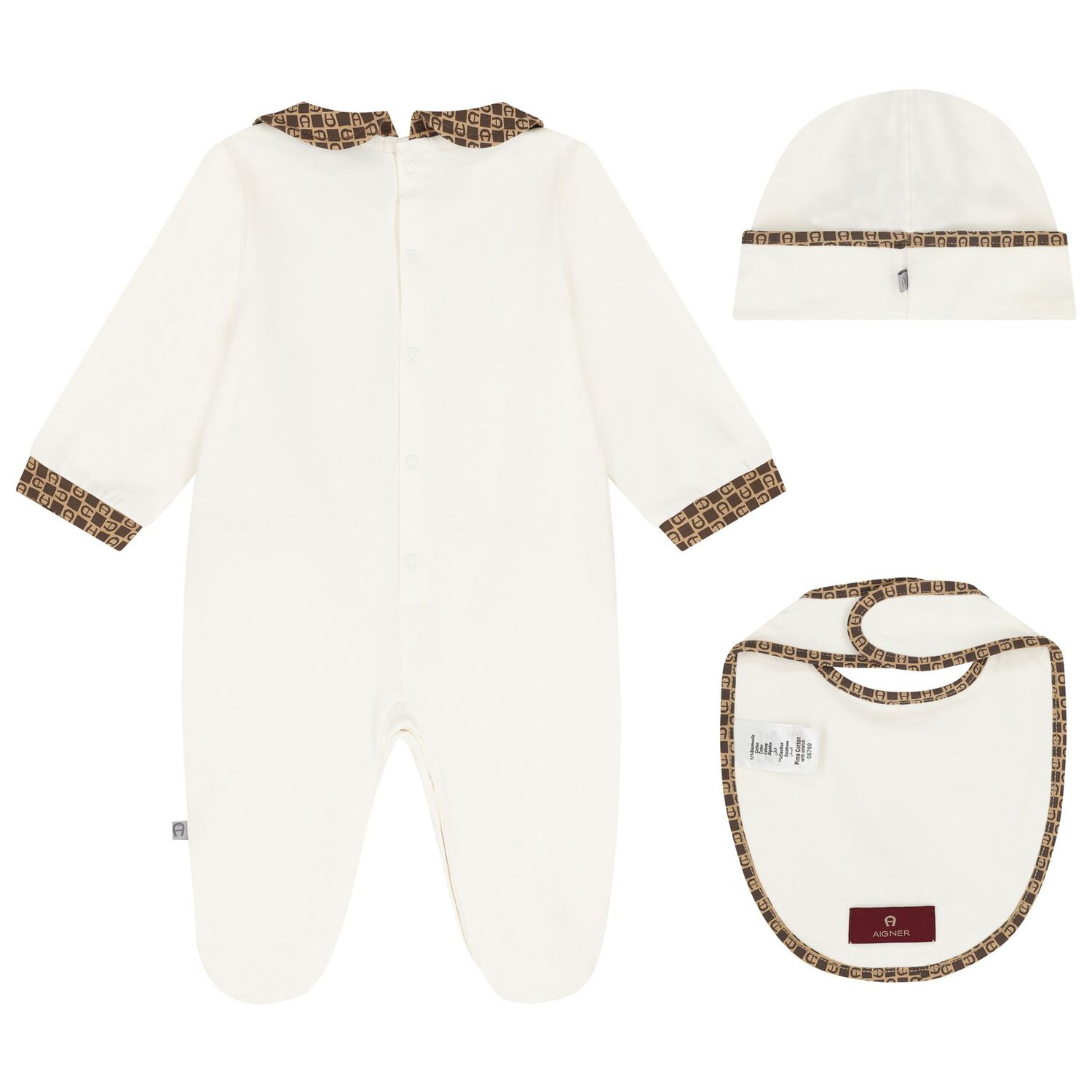 طقم هدية أفرول بشعار تيدى باللون العاجى, 1, hi-res