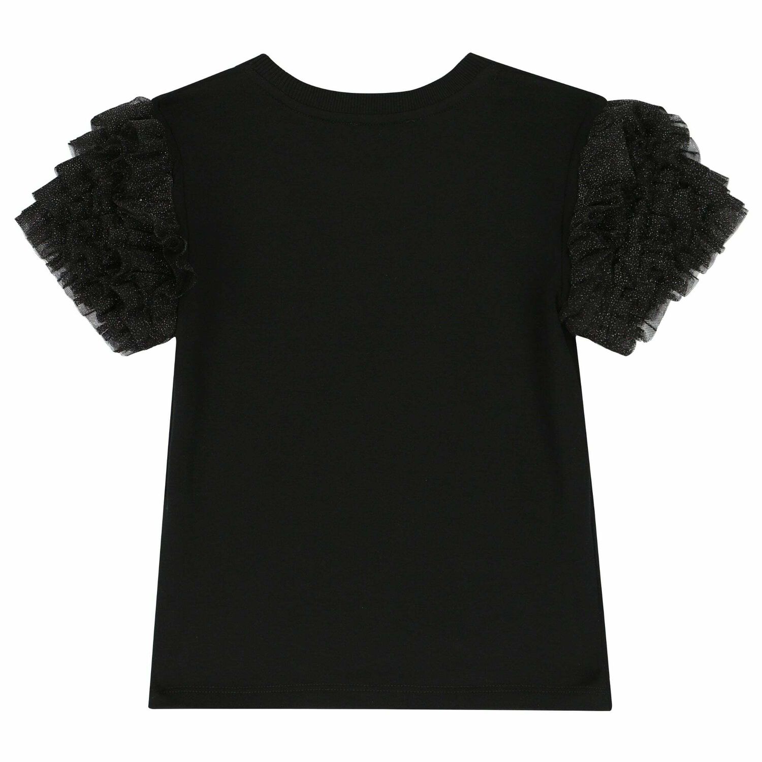 تيشيرت بالشعار باللون الاسود للبنات, 2, hi-res