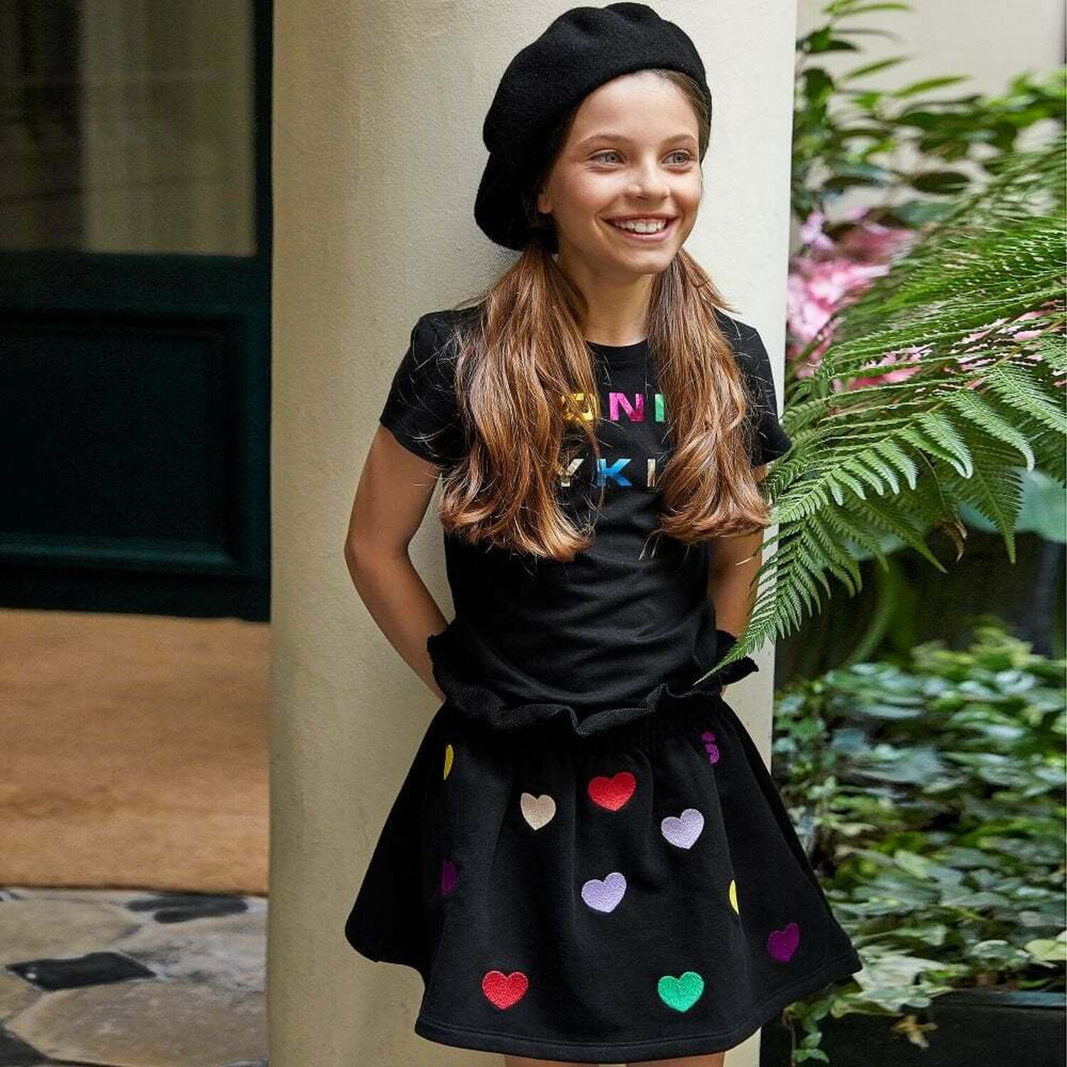 تيشيرت ايتيل باللون الاسود للبنات, 1, hi-res image number null