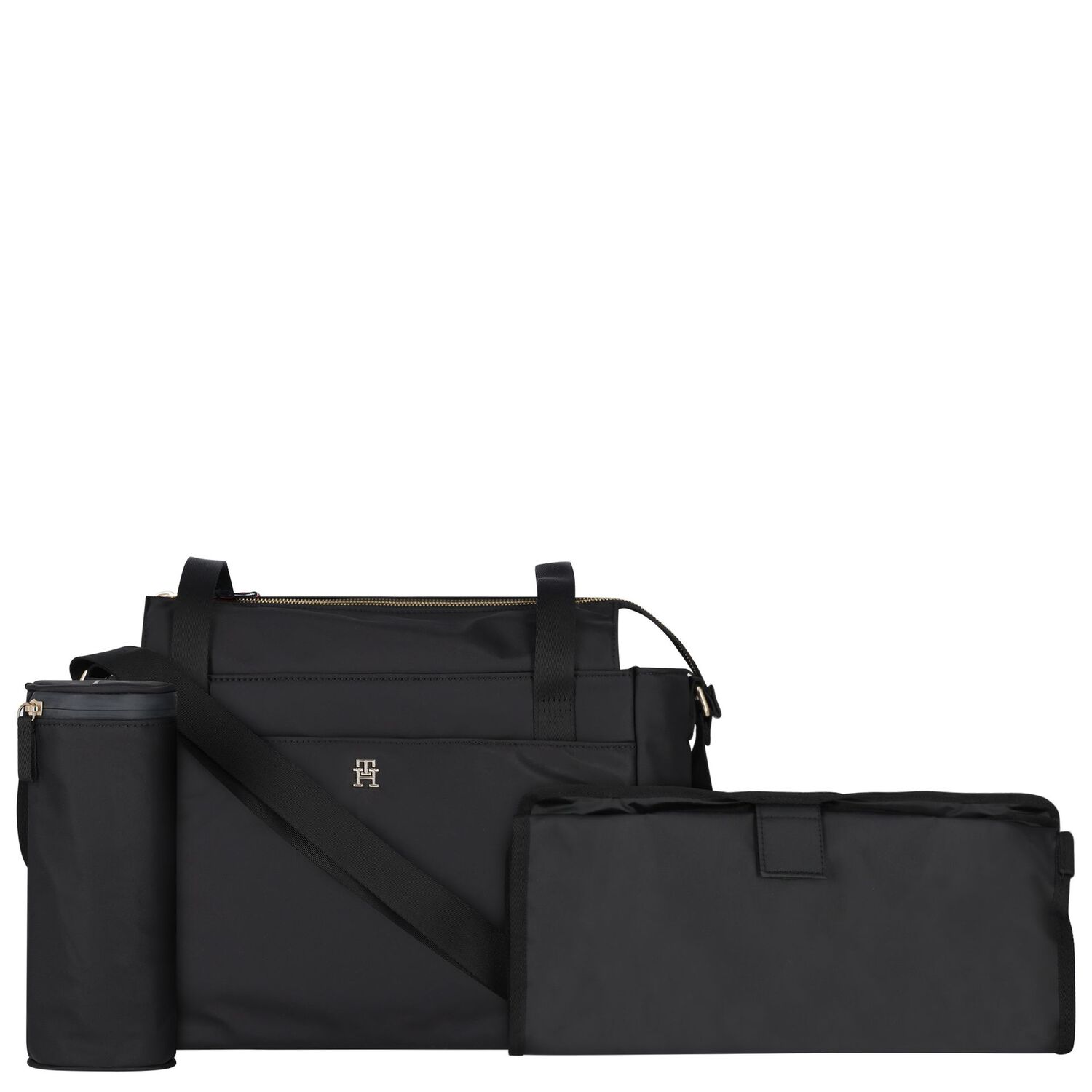 Black Logo Baby Changing Bag, 1, hi-res