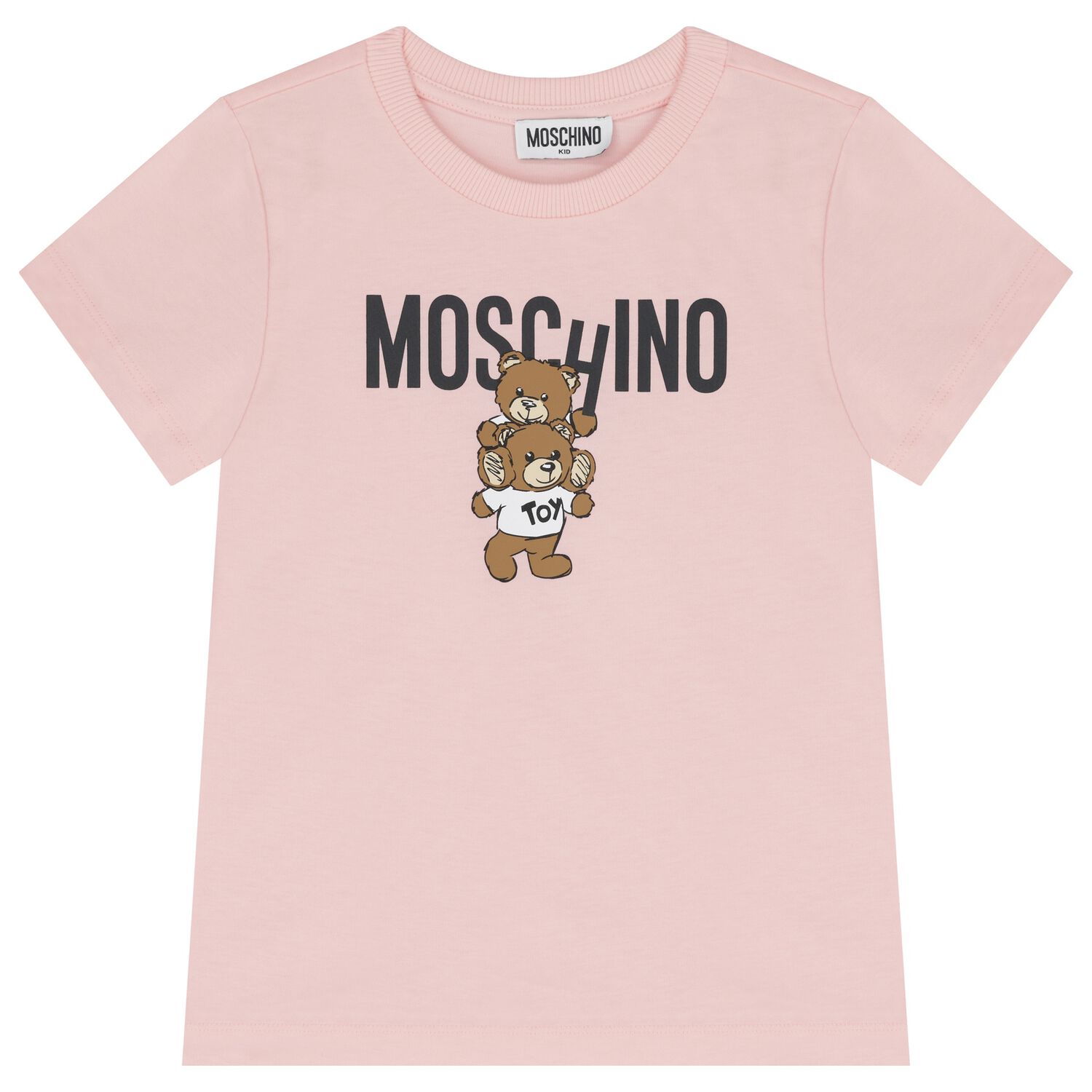 Girls Pink Teddy Bear Logo T-Shirt, 5, hi-res image number null