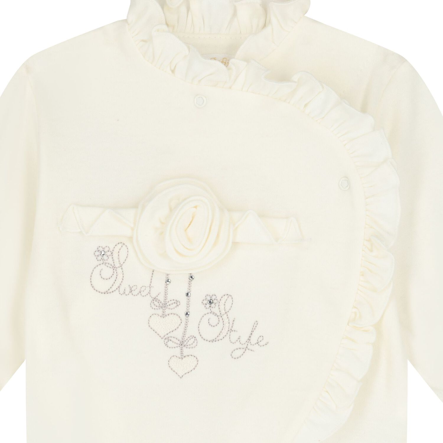 أفرول بنات بالشعار مكشكش باللون البيج, 1, hi-res image number null