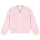 Girls Pink Embroidered Logo Zip Up Top, 1, hi-res