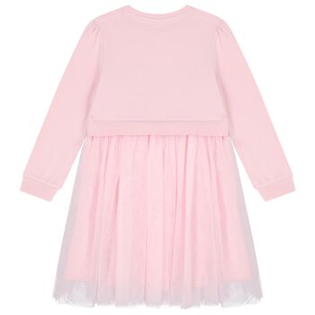 Girls Pink Logo Tulle Dress