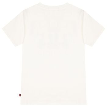 Girls Ivory Teddy Bear Logo T-Shirt