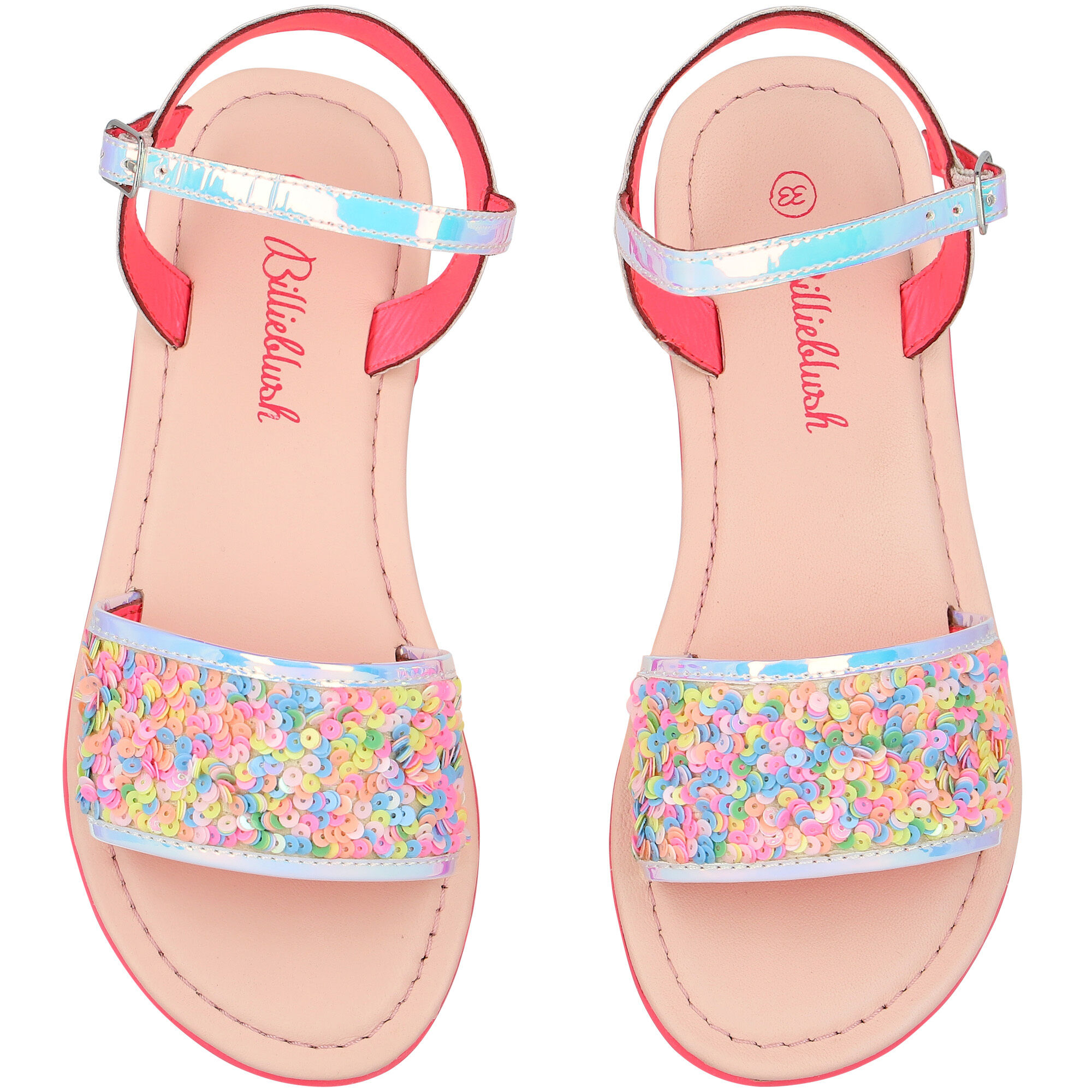 Iridescent sandals sales