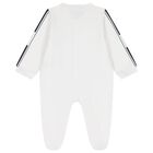 Baby Boys White Logo Babygrow, 1, hi-res