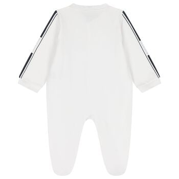 Baby Boys White Logo Babygrow