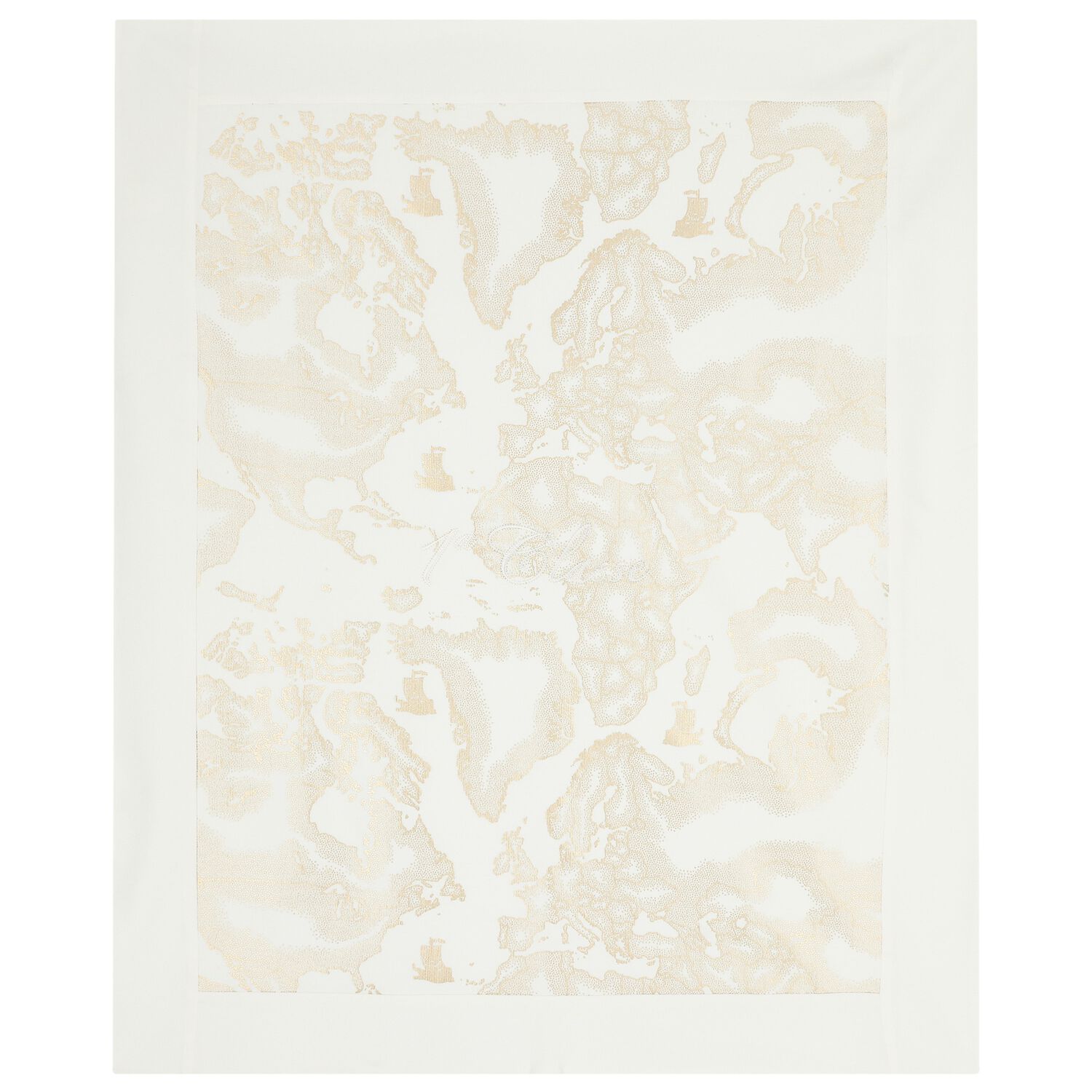 بطانية أطفال باللون بيضاء وذهبية بنقشة خريطة جغرافية, 1, hi-res