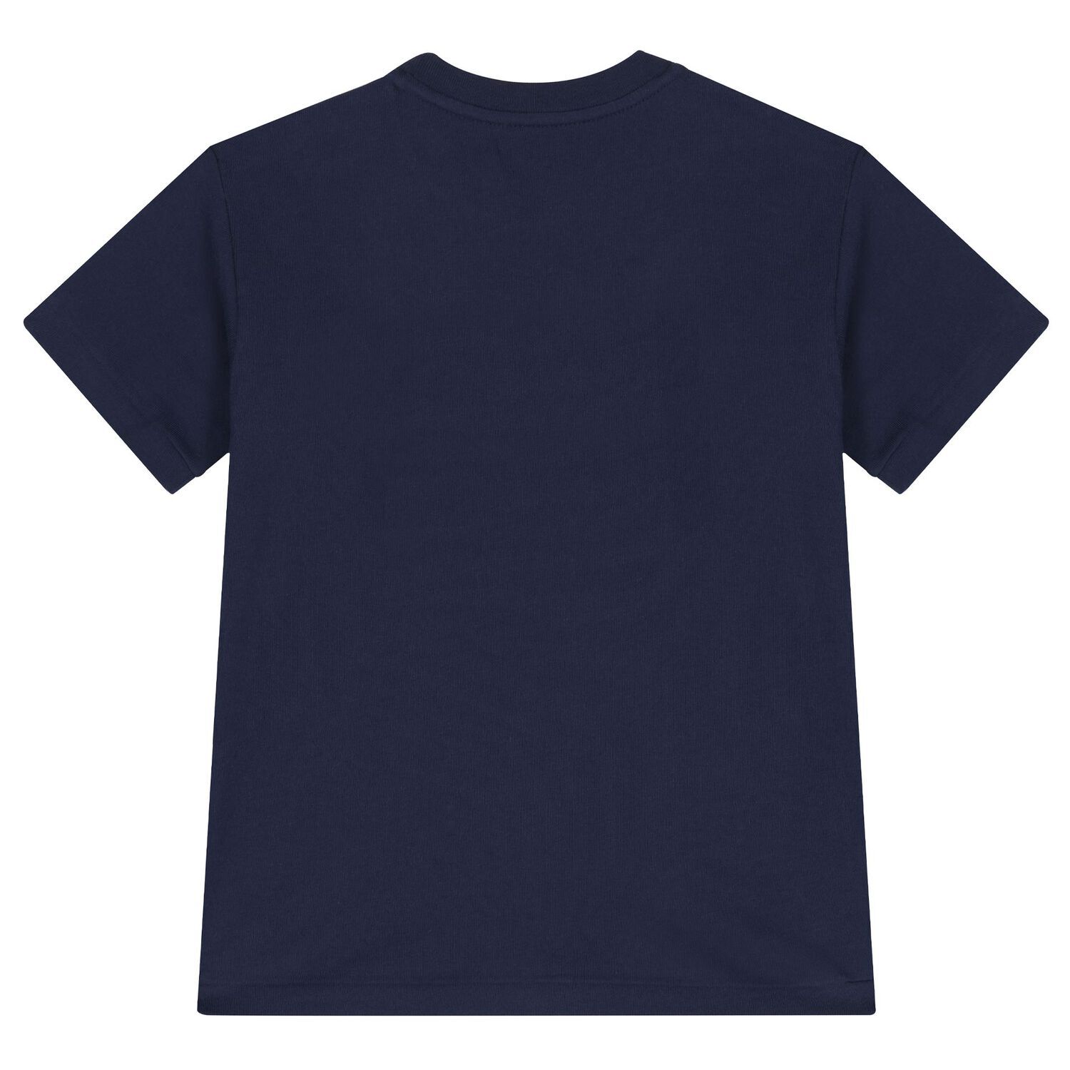 Boys Navy Cotton Polo Logo T-Shirt, 1, hi-res