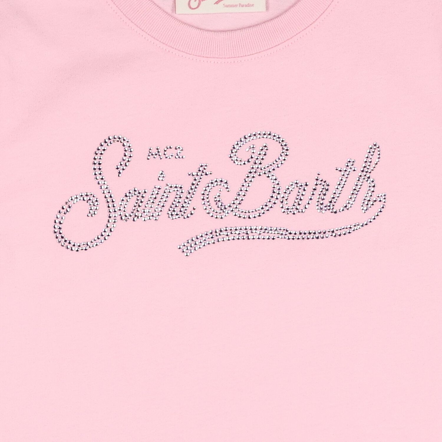 Girls Pink Embellished Logo T-Shirt, 1, hi-res