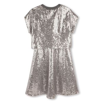 Girls Silver Sequin Dress