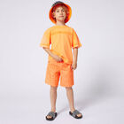 Boys Orange Logo Swim Shorts, 1, hi-res