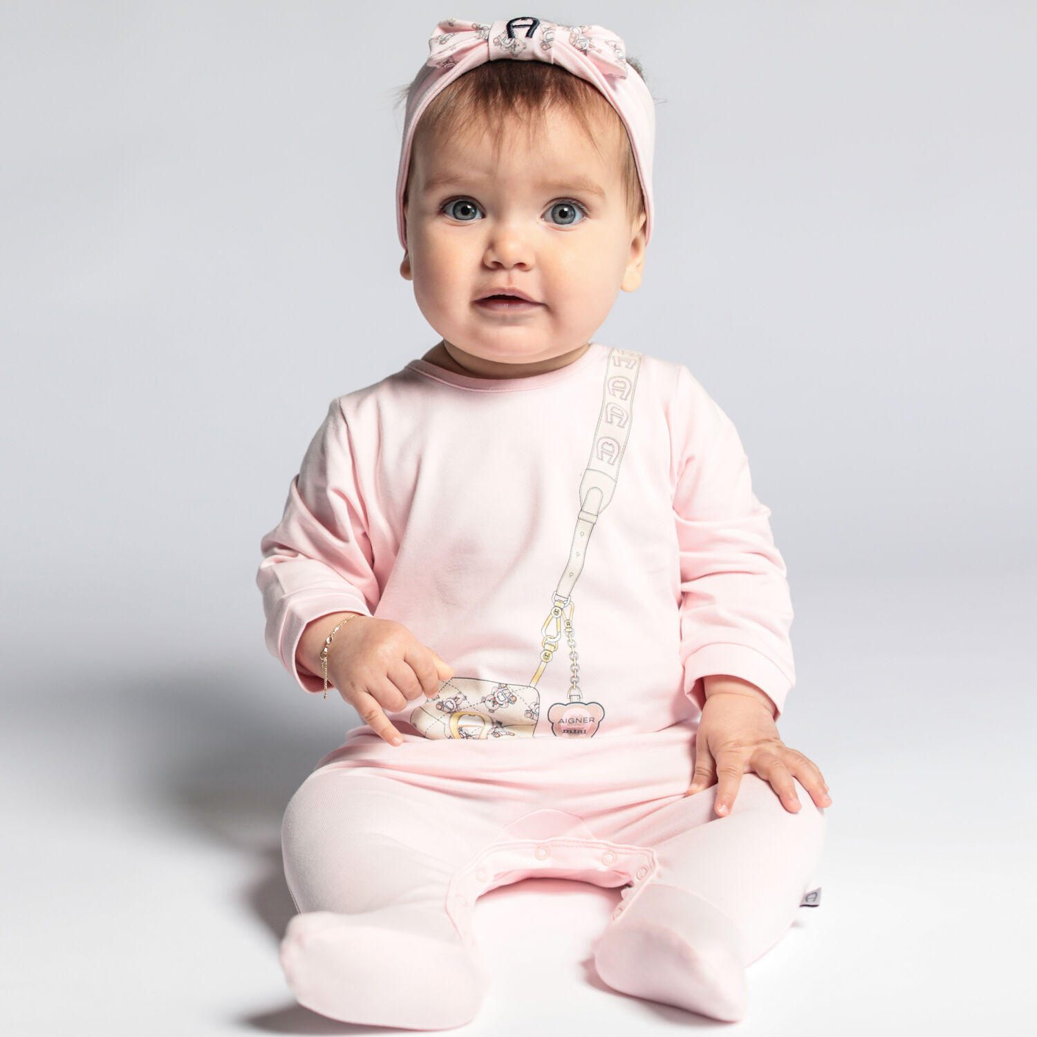 أفرول بشعار حقيبة باللون الوردي , 2, hi-res