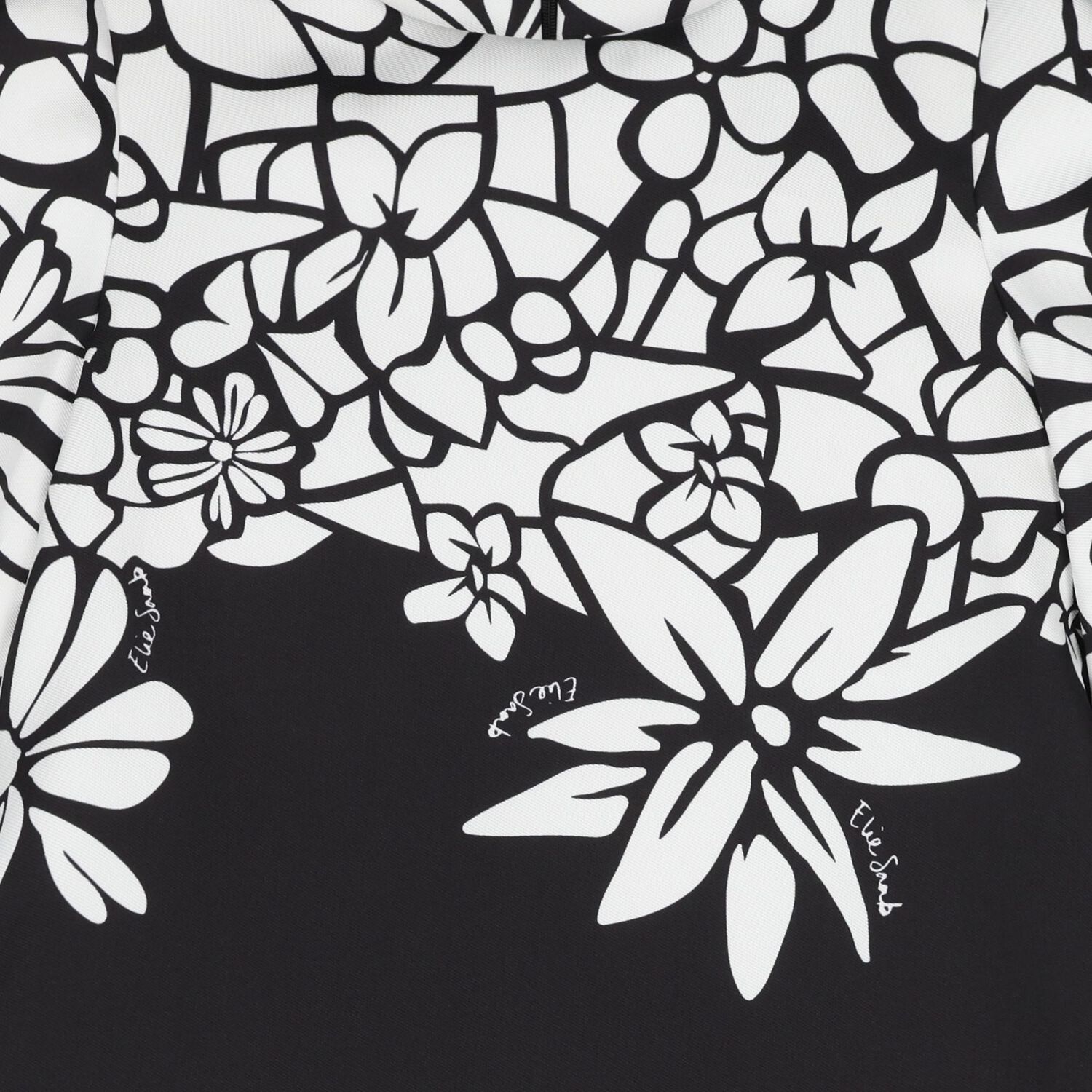 Girls Black & White Floral Dress, 1, hi-res