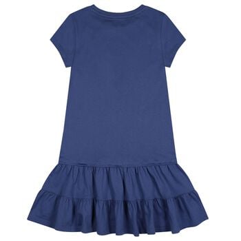 Girls Navy Blue Polo Bear Dress