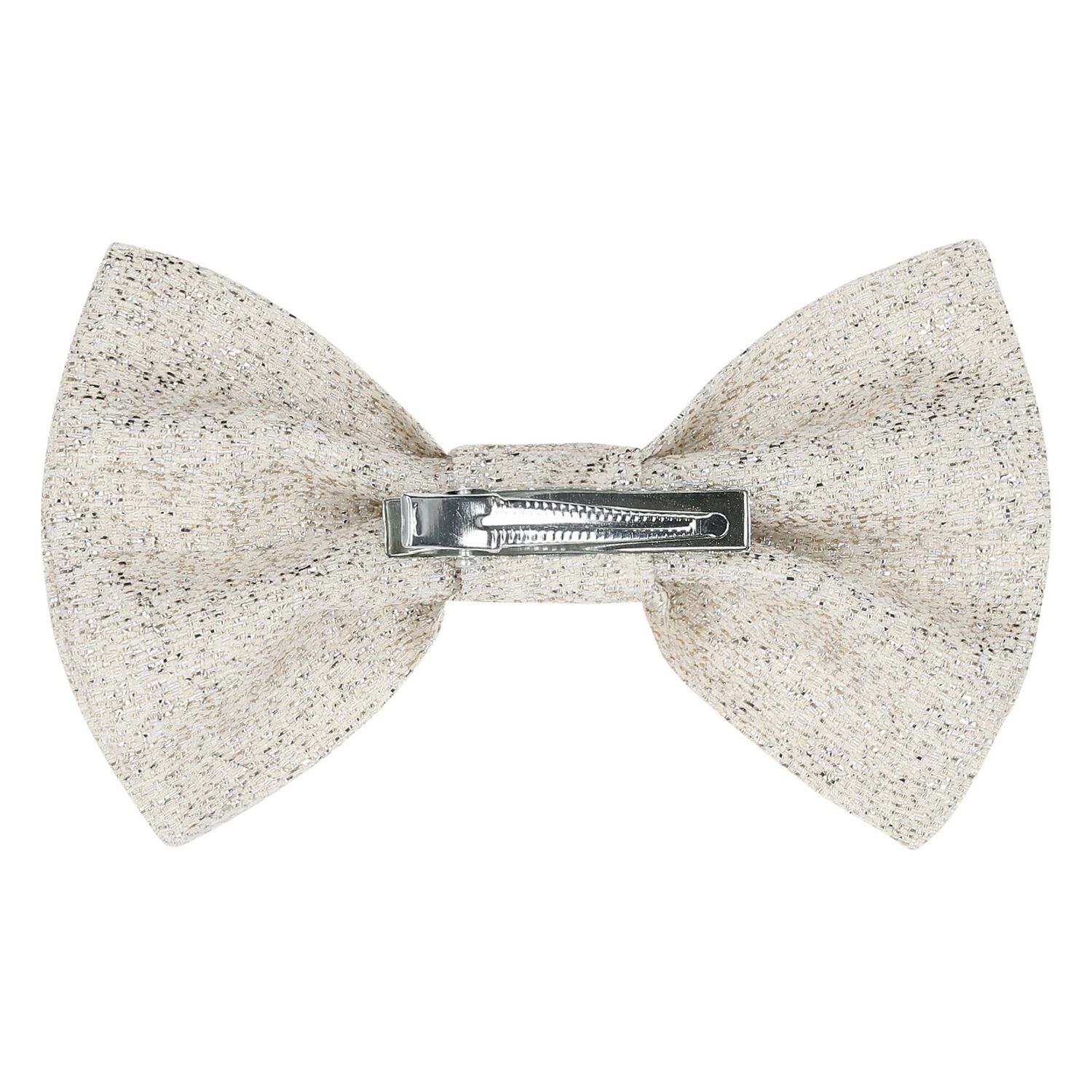 Girls Ivory Bow Hairclip, 1, hi-res