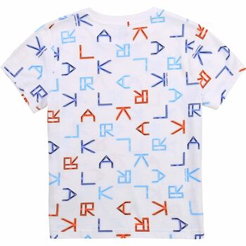 تيشيرت بالشعار باللون الابيض للبنات 