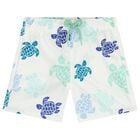 Boys White Turtle Swim Shorts, 1, hi-res