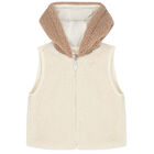 Ivory & Beige Faux Fur 3 Piece Tracksuit, 1, hi-res