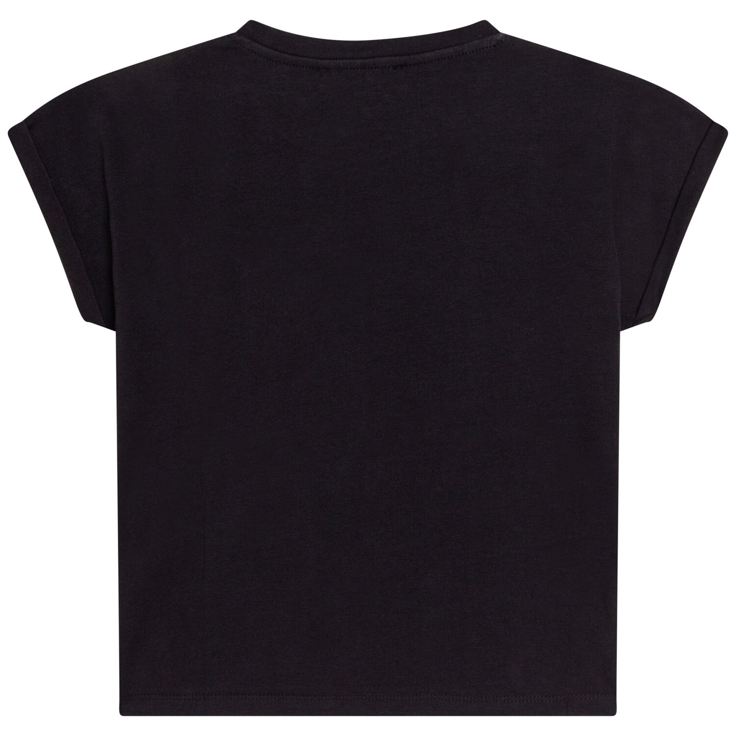 تيشيرت بالشعار باللون الأسود للبنات, 1, hi-res