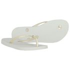 Girls Grey Logo Flip Flops, 2, hi-res